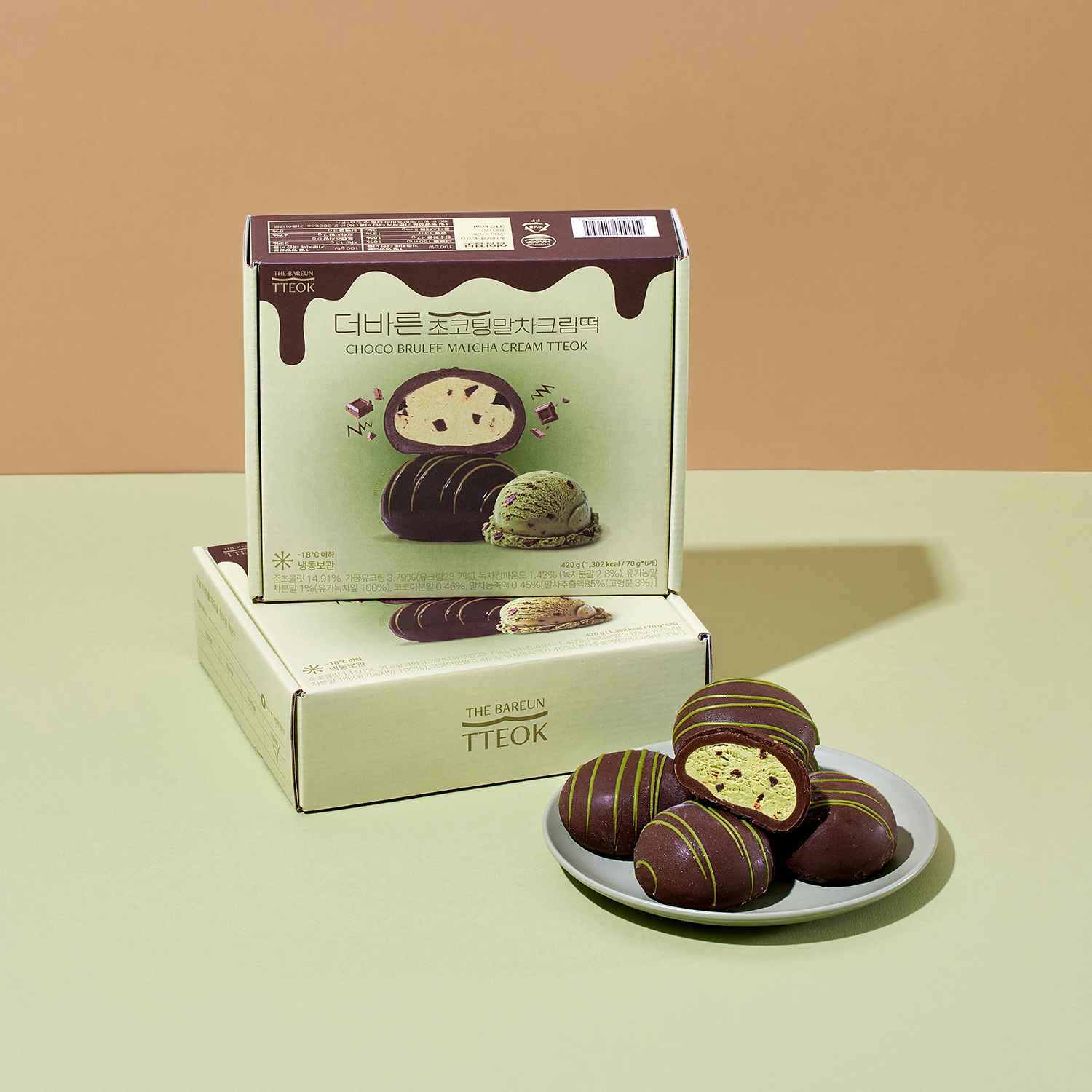 더바른 초코팅 말차크림떡 1box 개별포장 국내산