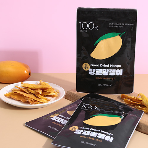 지브로와 베트남 무설탕 무색소 무방부제 100% 망고 말랭이 80g X 2봉 외 반건조 망고 택 1
