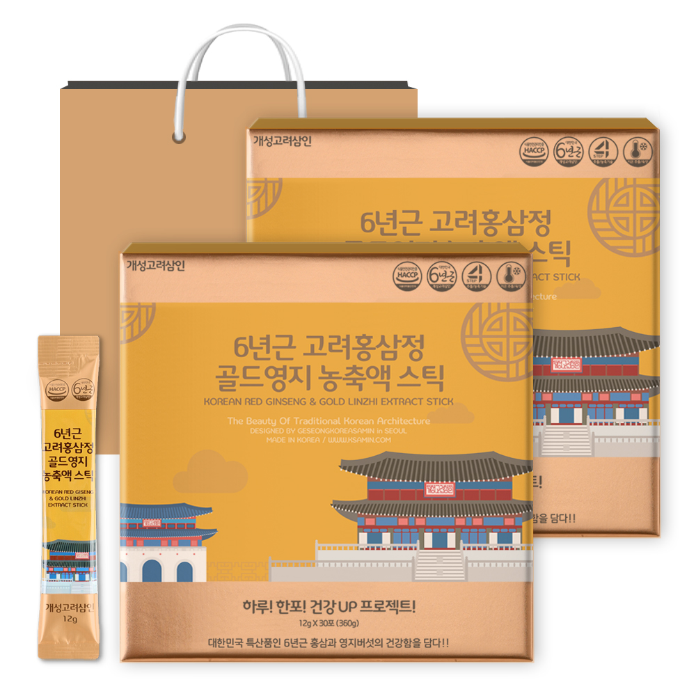 개성고려삼인 6년근 고려홍삼정 영지 홍삼스틱 12g 30포