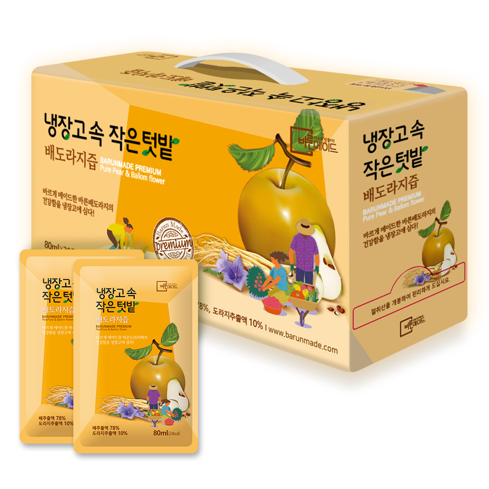 바른메이드 냉장고속 작은 텃밭 배도라지즙 80ml 30포