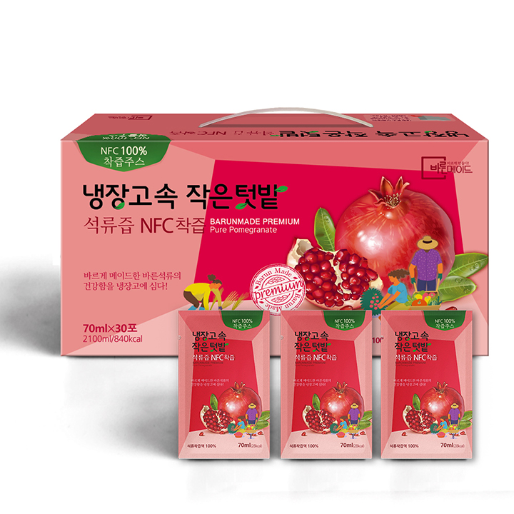 바른메이드 냉장고속 작은 텃밭 NFC 착즙 석류즙 70ml 30포