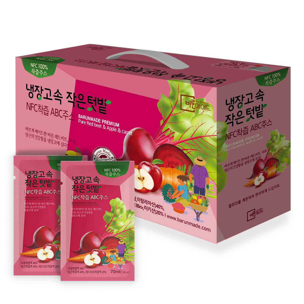 바른메이드 냉장고속 작은 텃밭 NFC 착즙 ABC주스 70ml 30포 대표이미지 섬네일