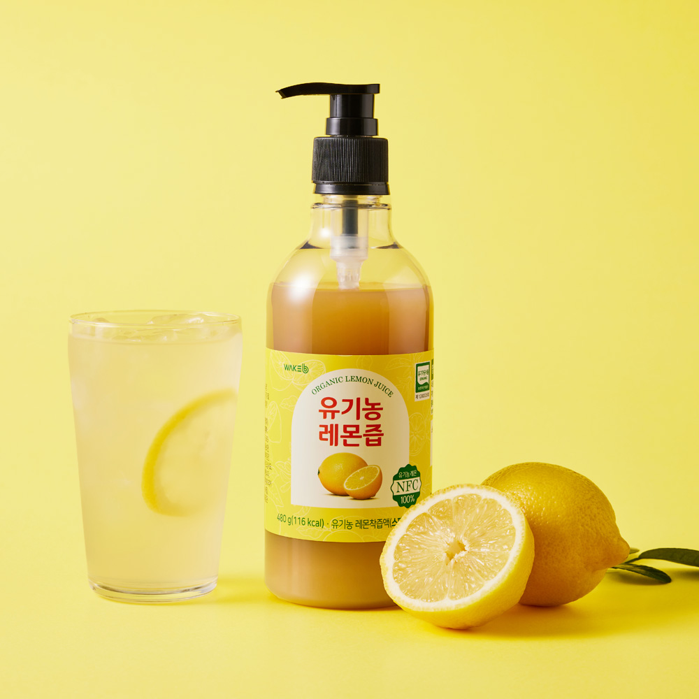 [웨이크비] 100% 유기농 레몬즙 착즙액 원액 480g 대표이미지 섬네일