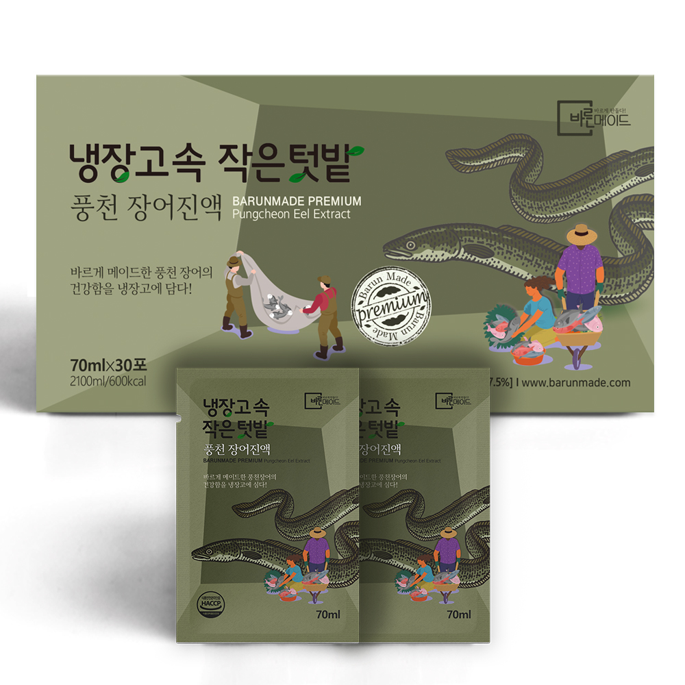 바른메이드 냉장고속 작은 텃밭 풍천장어 진액 70ml 30포