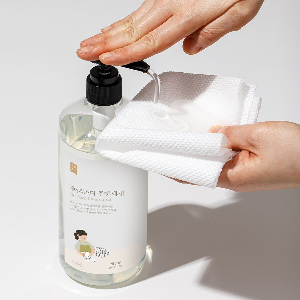 쉼표365 베이킹소다 대용량 주방세제 750ml x 4개 설거지 세정용 과일 채소