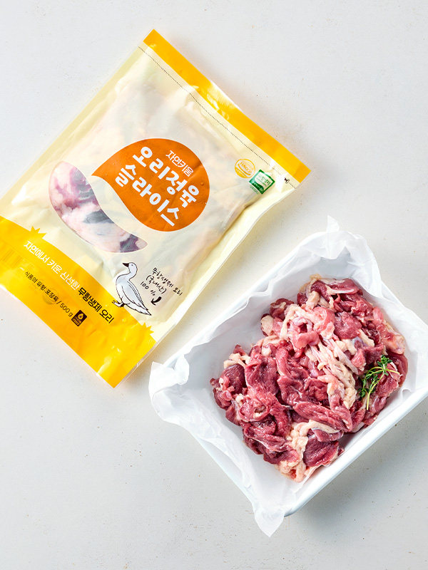무항생제 생 오리 정육 슬라이스 500g