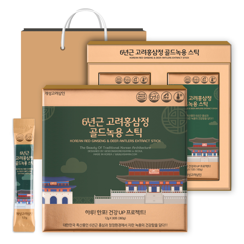 개성고려삼인 6년근 고려홍삼정 골드녹용 홍삼스틱 12g 30포 대표이미지 섬네일