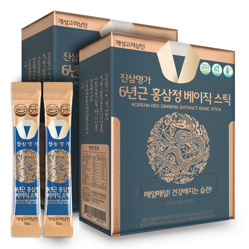 개성고려삼인 진삼명가 6년근 고려홍삼정 베이직 스틱 30포+30포 대표이미지 섬네일
