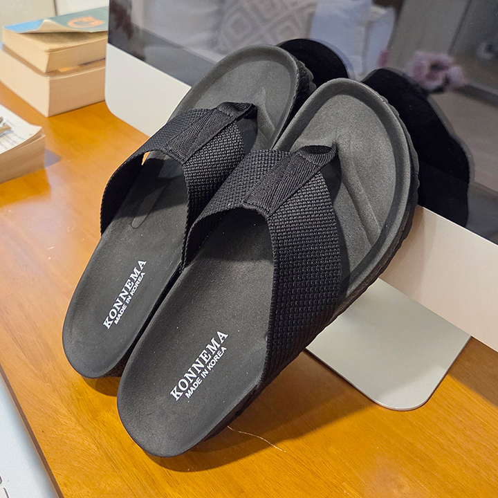 니티 국산 남자 패브릭 스트랩 통굽 키높이 쪼리 슬리퍼 4cm