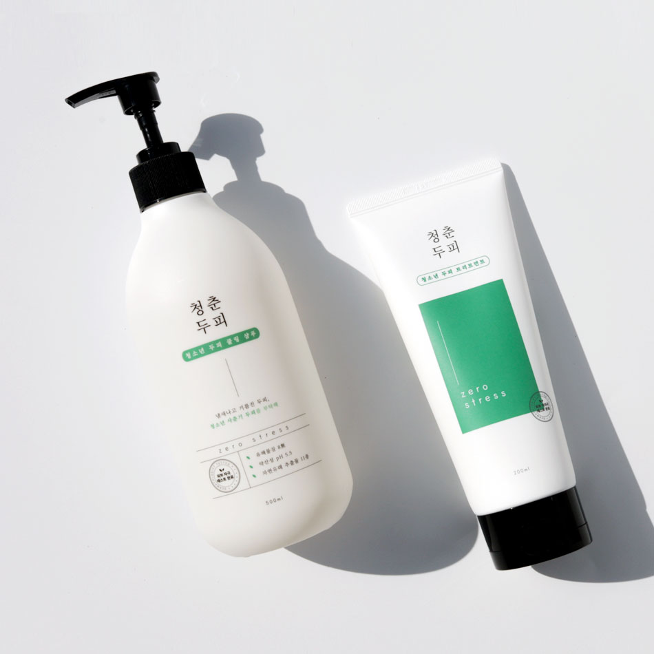 [청춘두피] 청소년 쿨링 두피 케어 딥클렌징 샴푸 500ml / 트리트먼트 200ml _정수리 냄새 케어 비듬 샴푸 대표이미지 섬네일