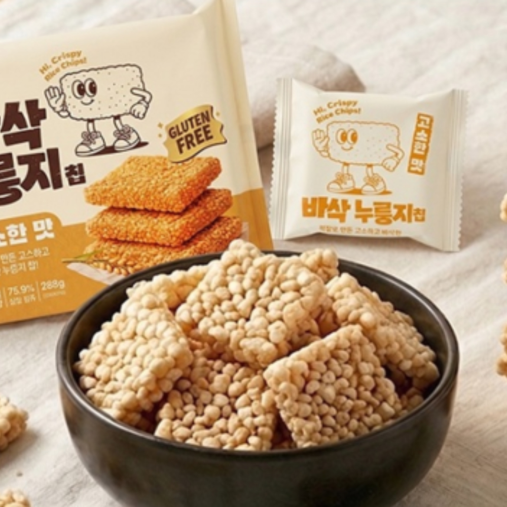 찹쌀 누룽지 과자 글루텐프리 바삭한 쌀과자 어린이간식 24봉 576g-달콘한맛