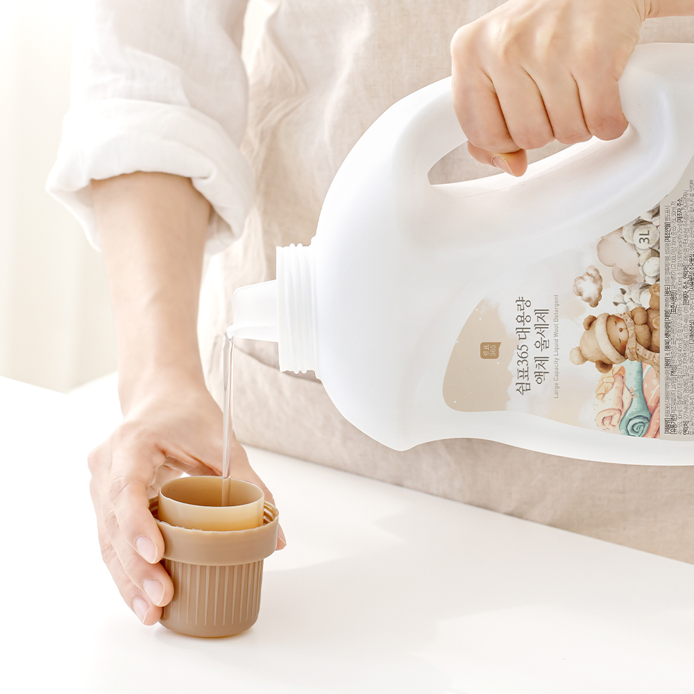 쉼표365 액체 중성 울세제 3L x 1개 홈드라이세제 울세탁 일반 드럼
