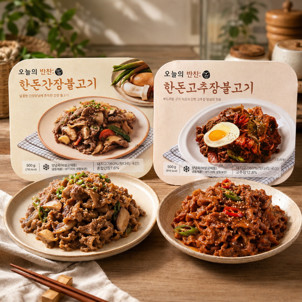 한돈 간장불고기 500g 뒷다리살 돼지불고기 밀키트 반찬 캠핑요리 대표이미지 섬네일