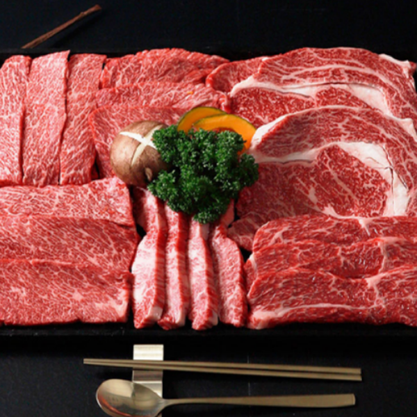 [최고네한우] 1++ 투뿔 한우 한판 세트 (600g / 1.2kg 택1) (구성: 등심150g+부채살150g+채끝150g+국거리150g) 허브솔트+와사비 증정