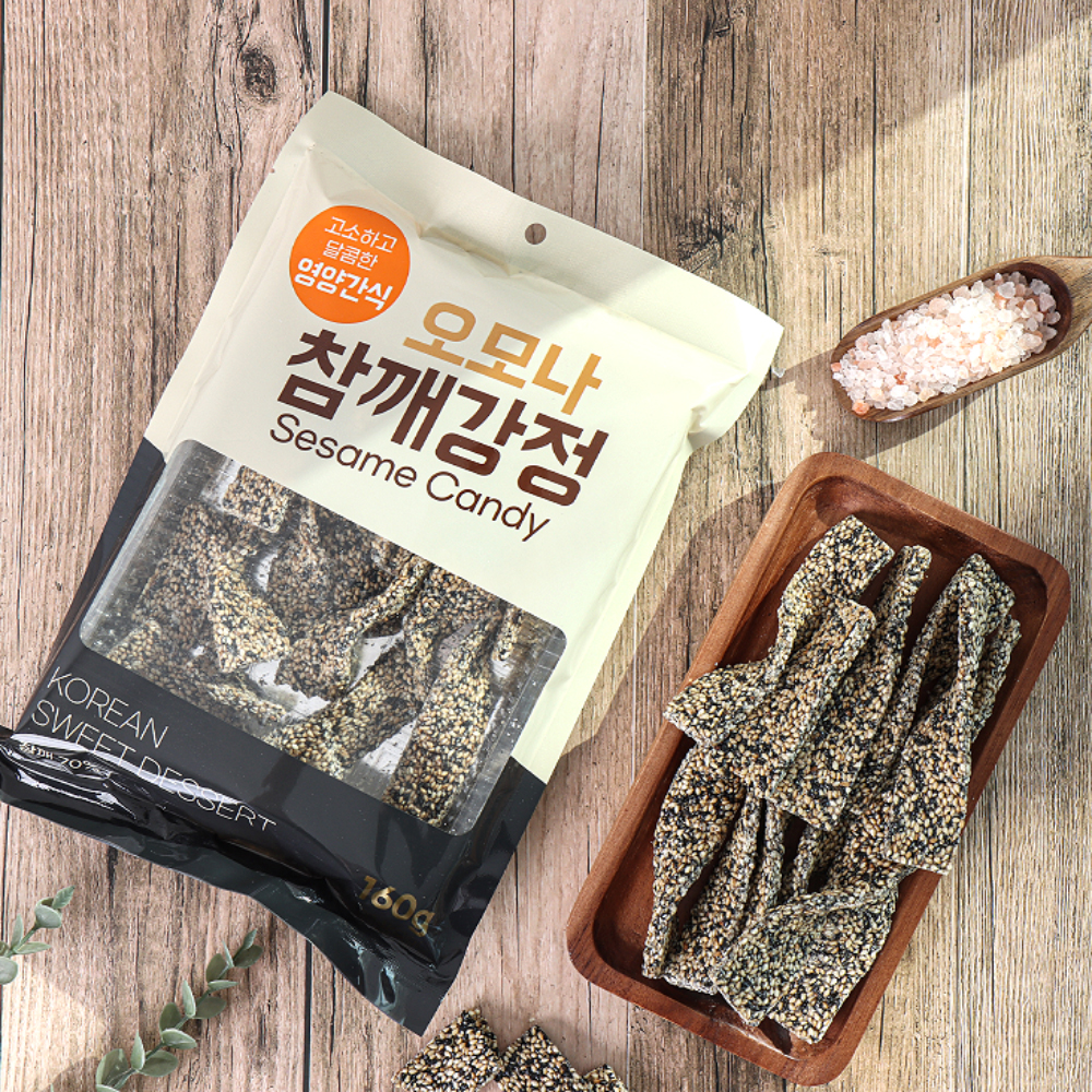 지브로와 오모나 영양간식 참깨 70프로 듬뿍 깨강정 160g X 2팩