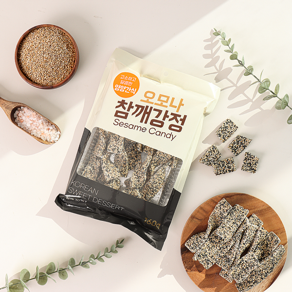 지브로와 오모나 영양간식 참깨 70프로 듬뿍 깨강정 160g X 2팩