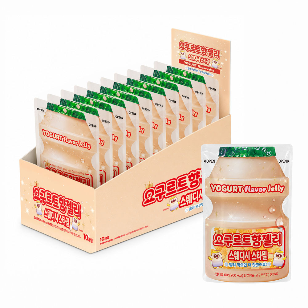 지브로와 요쿠르트맛 새콤달콤 쫀득 스웨디시 젤리 60g X 5봉