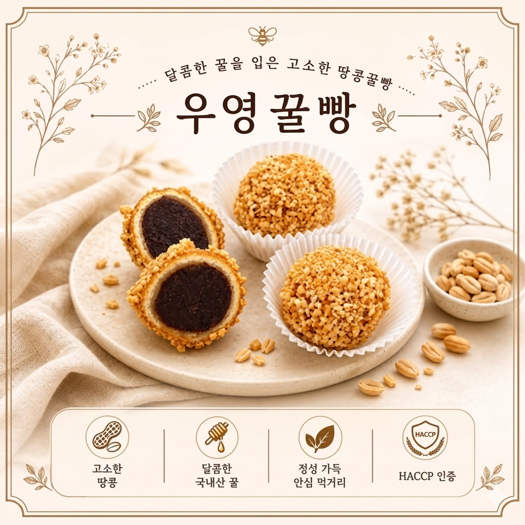 [HACCP인증]달콤한 꿀을 입은 고소한 땅콩 꿀빵
