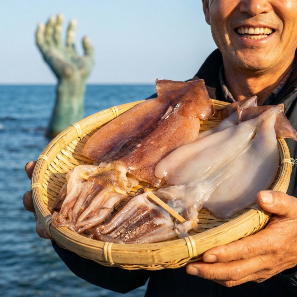 구룡포 진선장반건조 오징어 5마리 총450G 포항 원양산