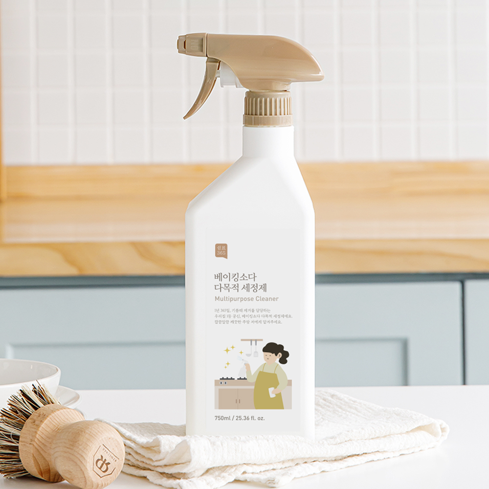 [2+2] 쉼표365 베이킹소다 대용량 다목적 세정제 750ml 클리너 기름때 제거 청소