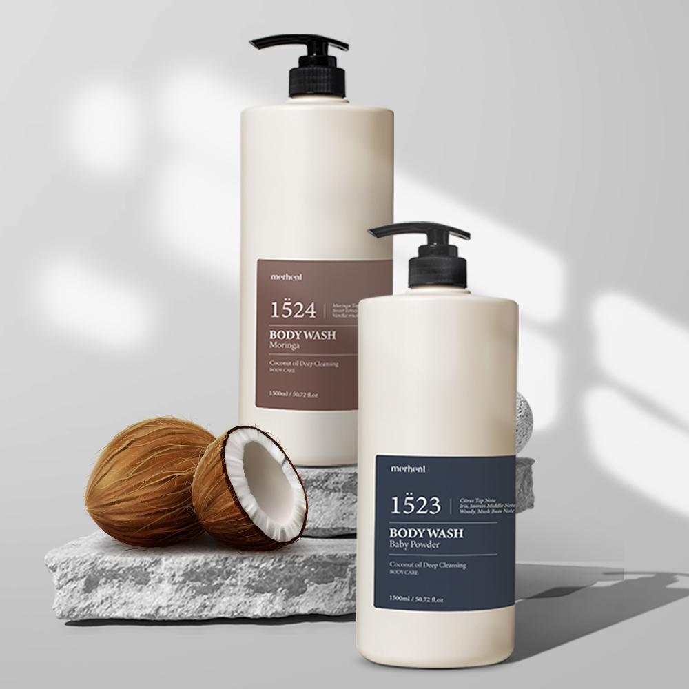 [1+1] 메르헨트 코코넛오일 딥클렌징 대용량 바디워시 1500ml 약산성 바디클렌저 퍼퓸 향기좋은