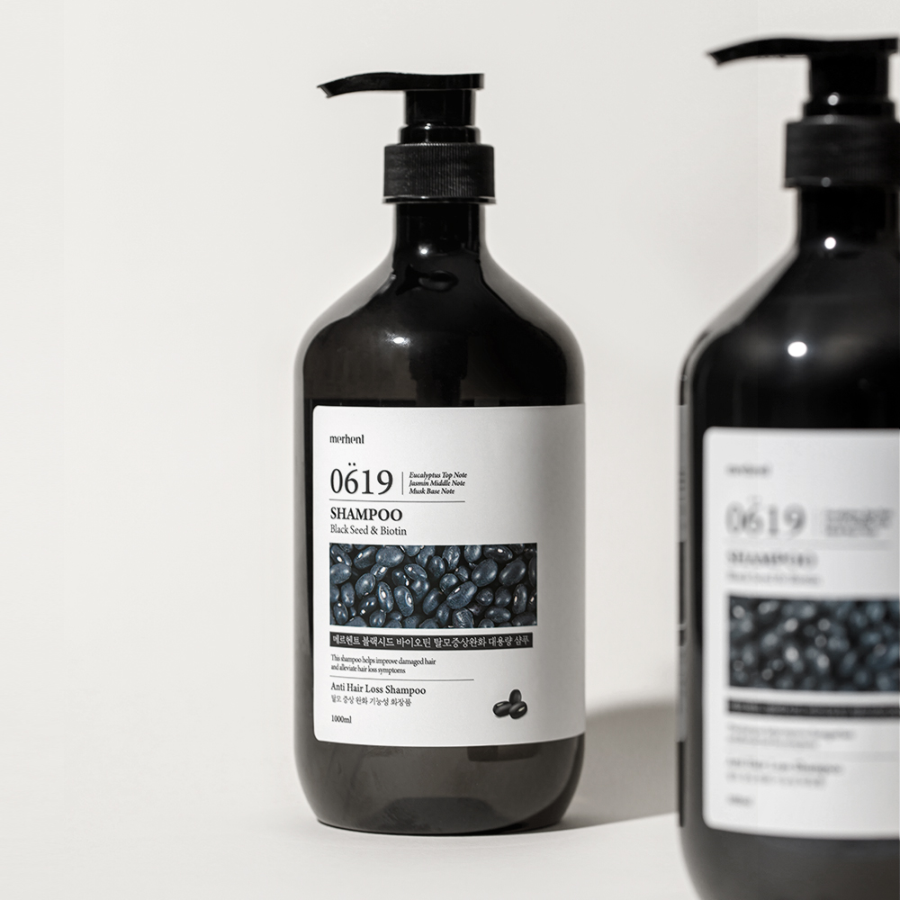[1+1] 메르헨트 블랙시드 탈모증상완화 샴푸 1000ml 대용량 약산성 두피 비오틴