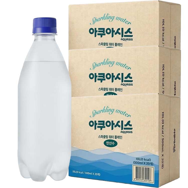 아쿠아시스 탄산수 플레인 3팩 (500ml*60) 대표이미지 섬네일