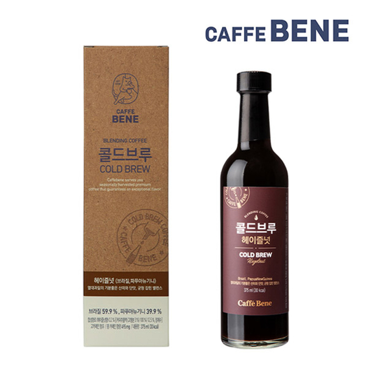 [카페베네] 콜드브루 더치커피 헤이즐넛 375ml 1입 대표이미지 섬네일