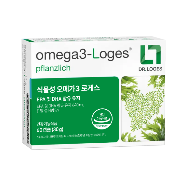 [닥터로게스]독일 정식수입 혈행개선 눈건강 영양제 미세조류 추출 식물성 오메가3 로게스 640mg 60캡슐 1박스