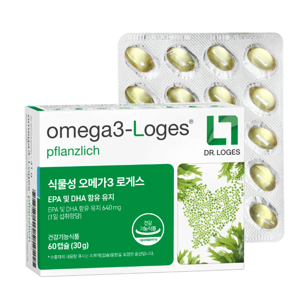 [닥터로게스]독일 정식수입 혈행개선 눈건강 영양제 미세조류 추출 식물성 오메가3 로게스 640mg 60캡슐 1박스
