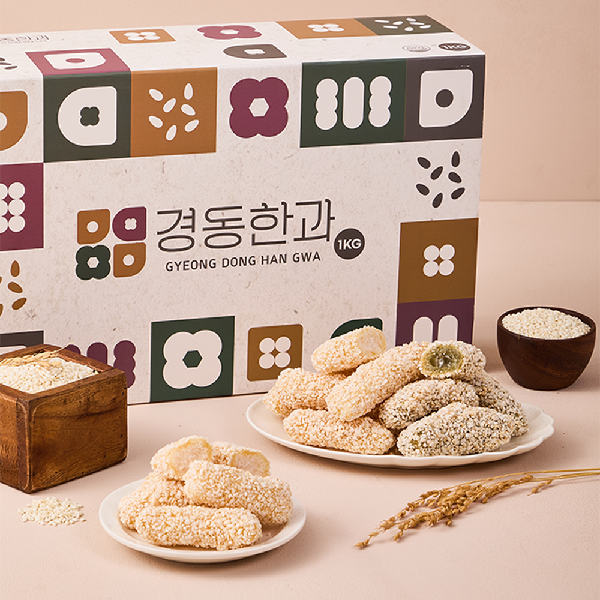 강릉 경동한과 찹쌀 한과 강정세트 1kg (강정, 쑥)