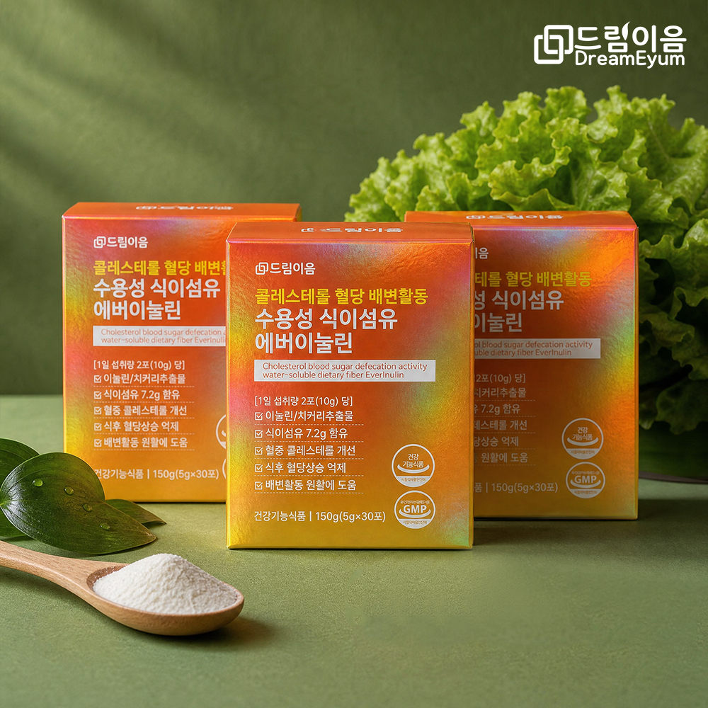드림이음 콜레스테롤 혈당 배변활동 수용성 식이섬유 에버 이눌린 5g 30포 1박스