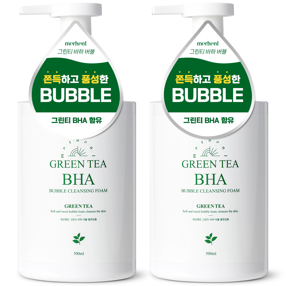 [1+1] 메르헨트 그린티 시카 버블 폼클렌징 500ml 약알칼리 딥클렌징 대표이미지 섬네일