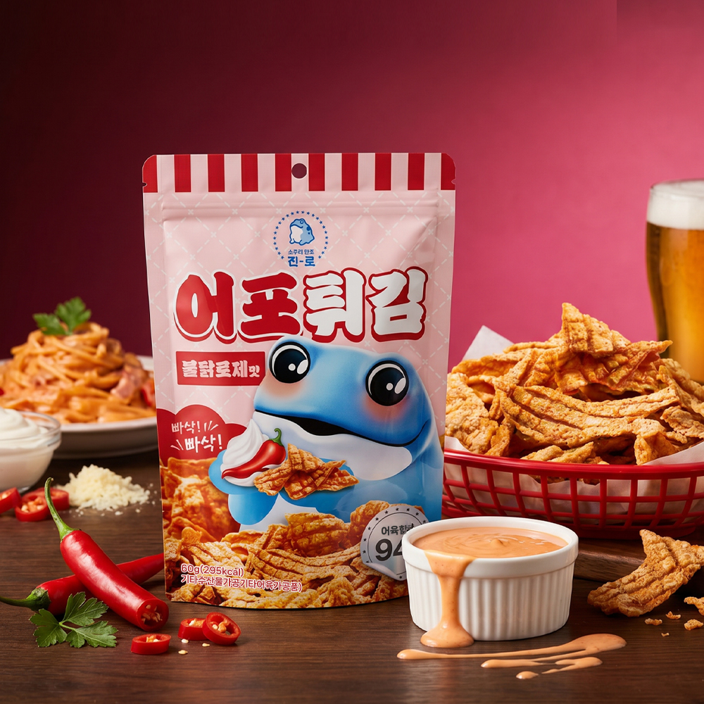 1+1 진로 어포튀김 불닭로제맛 60g