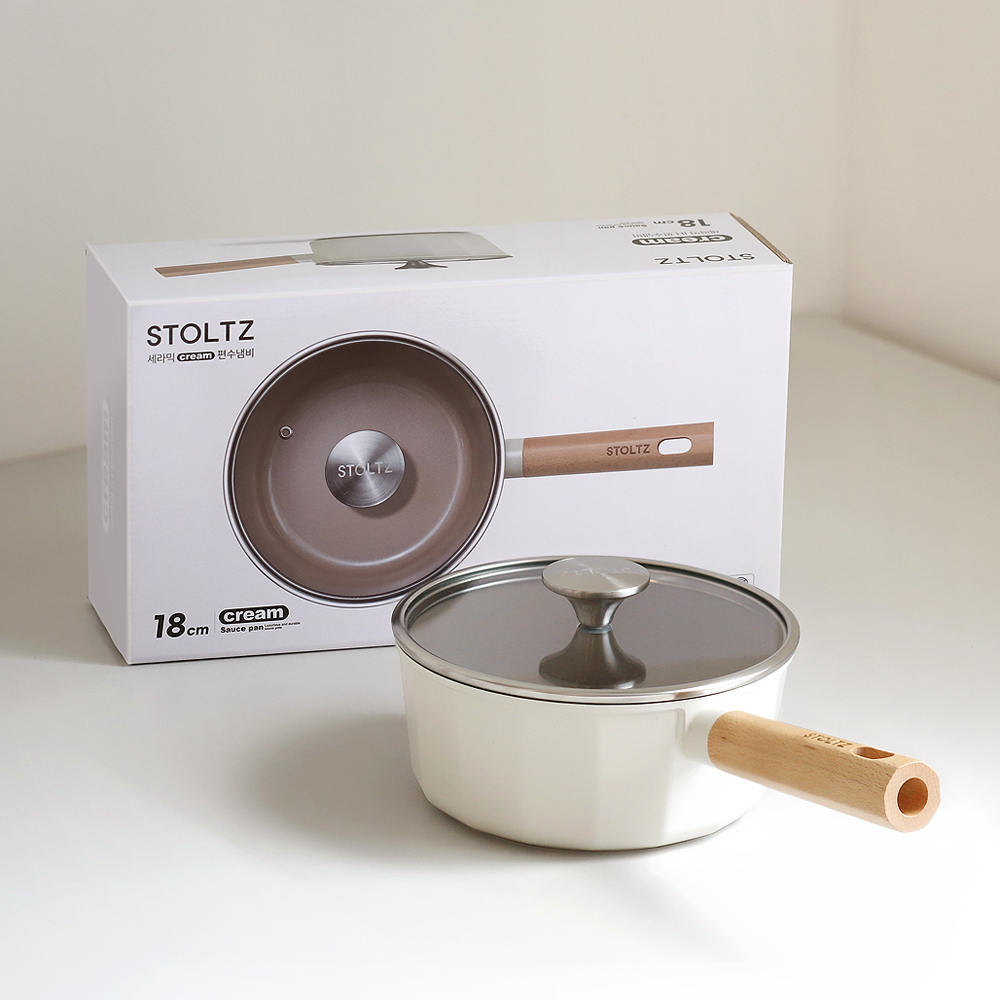 [슈톨츠 STOLTZ] 크림 IH 편수냄비 18cm