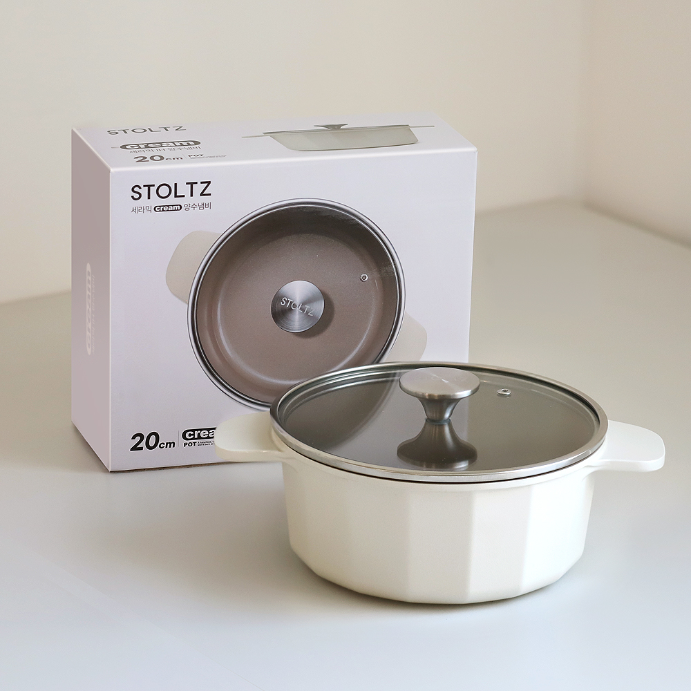 [슈톨츠 STOLTZ] 크림 IH 양수냄비 20cm