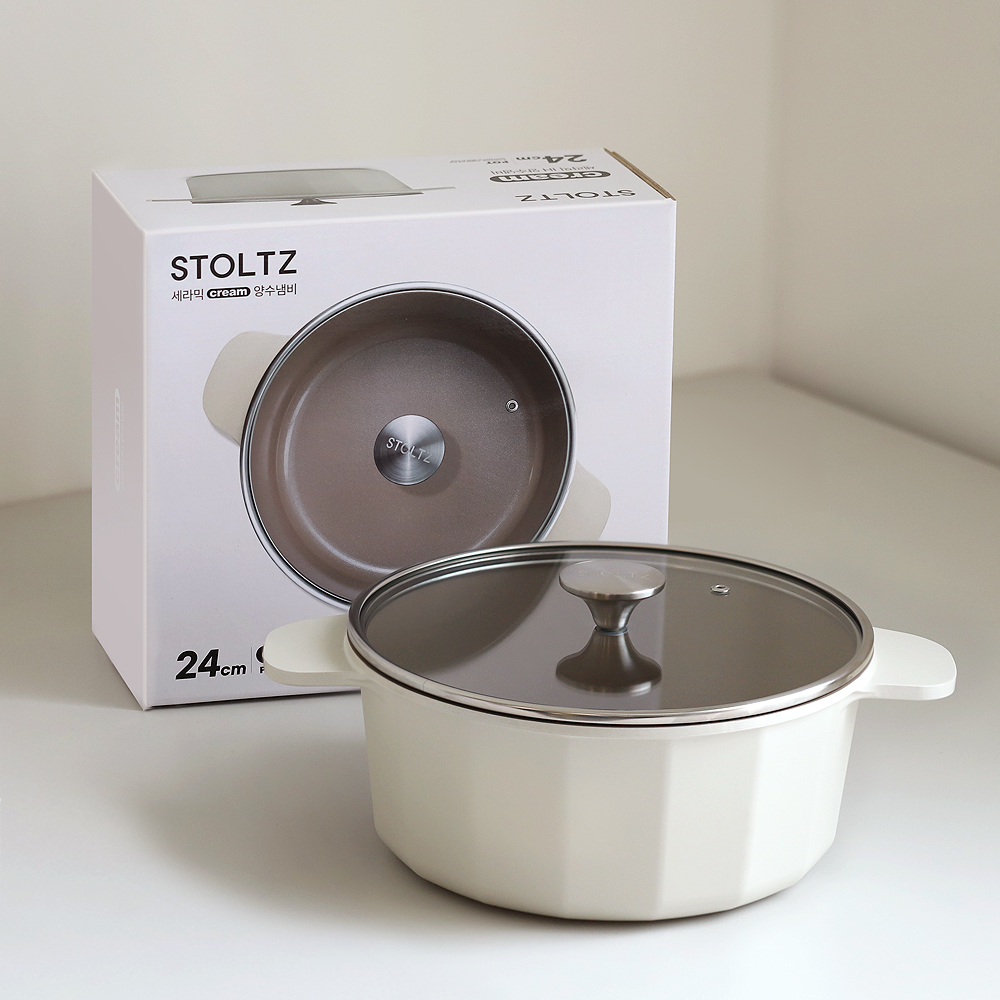[슈톨츠 STOLTZ] 크림 IH 양수냄비 24cm 대표이미지 섬네일