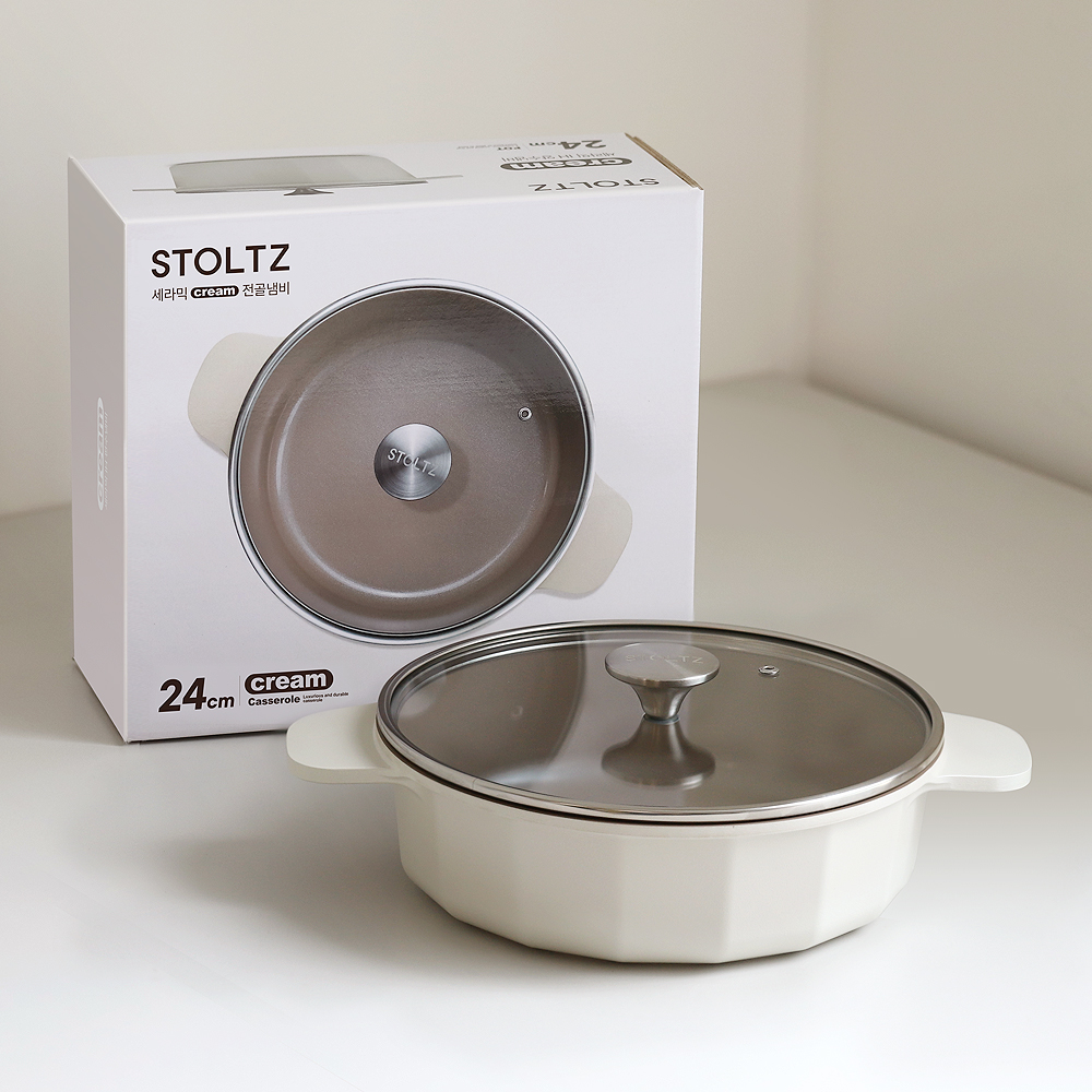 [슈톨츠 STOLTZ] 크림 IH 전골냄비 24cm 대표이미지 섬네일