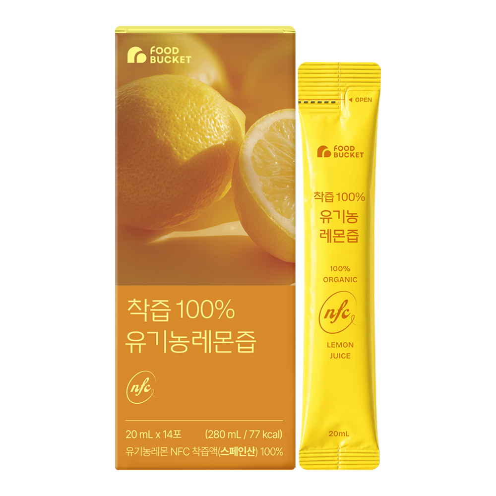 푸드버킷 착즙100% 유기농레몬즙 14포x1개