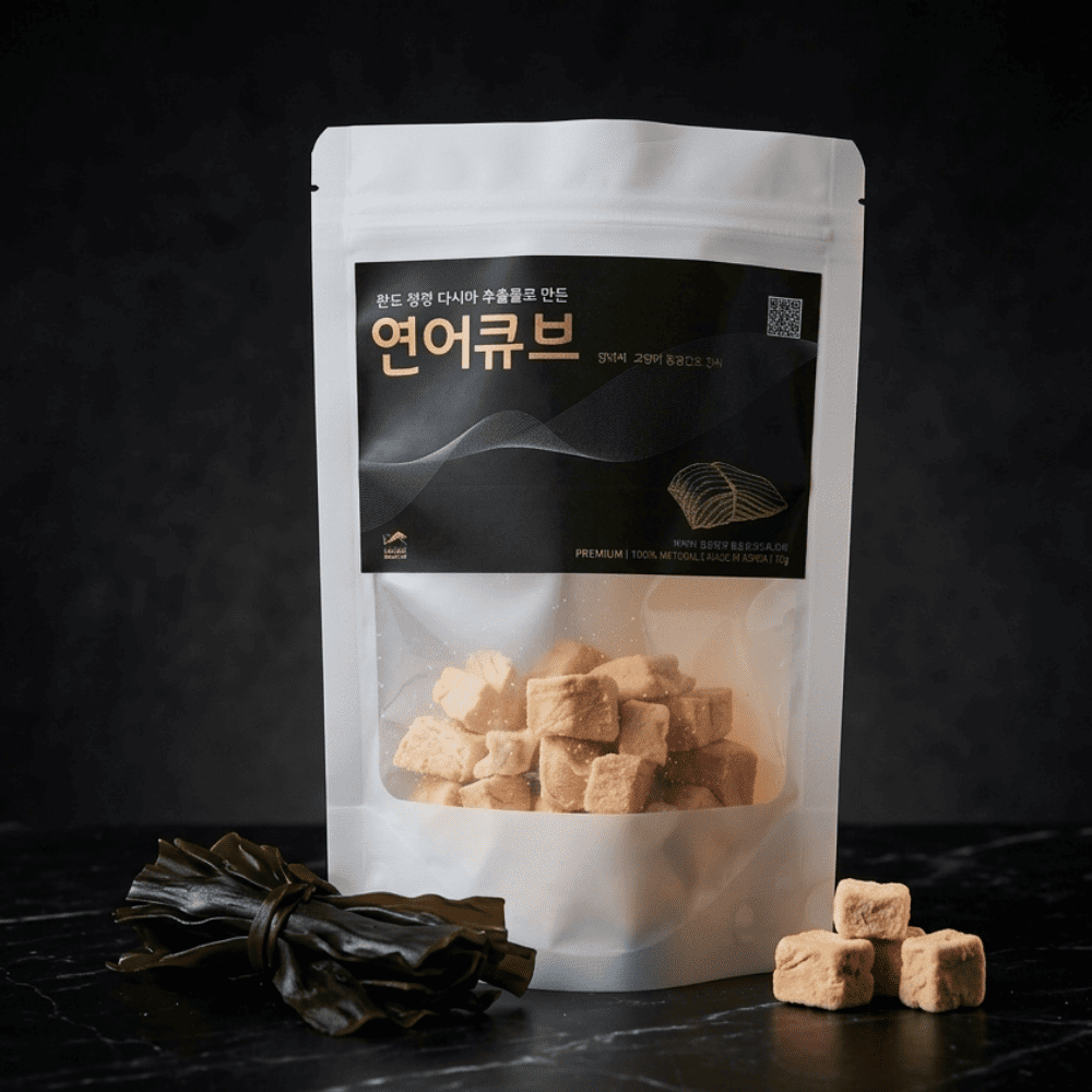 헬시하이펫 프리미엄 반려동물 동결건조 보양식 다시마 연어큐브, 35g, 1개
