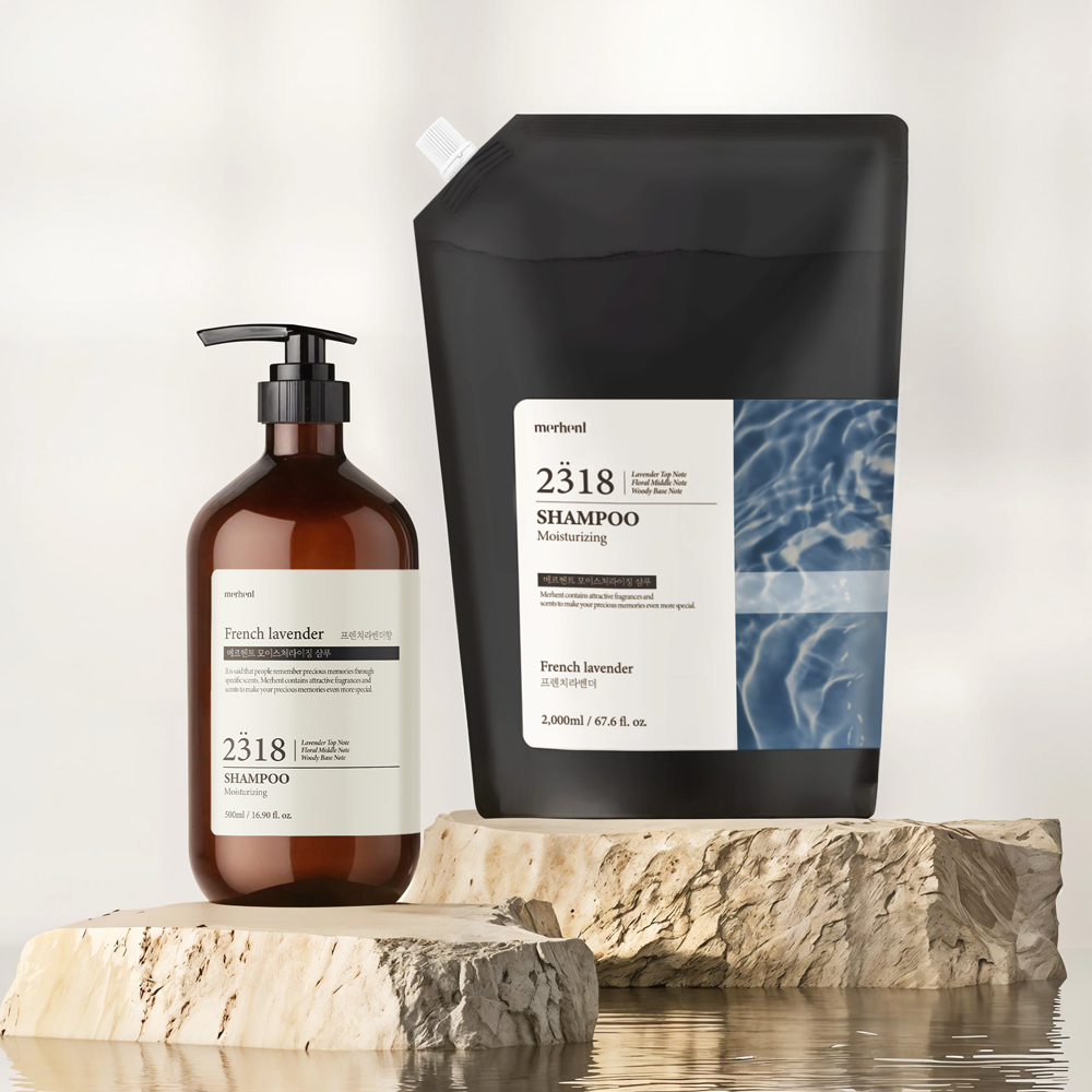 [샴푸 세트] 메르헨트 모이스처라이징 퍼퓸 샴푸 500ml x 리필 2000ml 세트 대용량 약산성 미용실