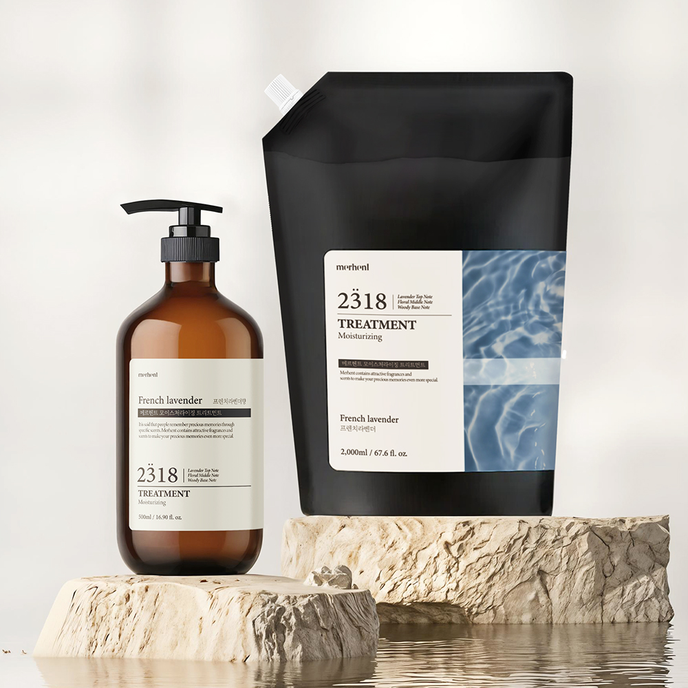 [린스 세트] 메르헨트 모이스처라이징 퍼퓸 트리트먼트 500ml x 리필 2000ml 세트 대용량 린스 컨디셔너 헤어팩 업소용