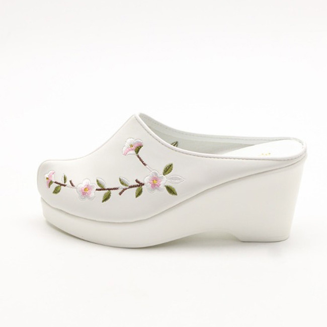 화랑 국산 매화무늬 자수 한복화 슬리퍼 7cm