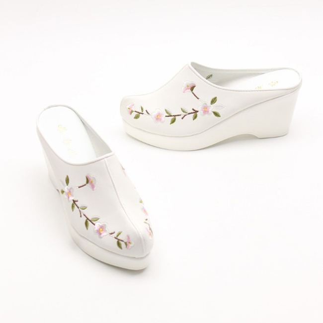 화랑 국산 매화무늬 자수 한복화 슬리퍼 7cm