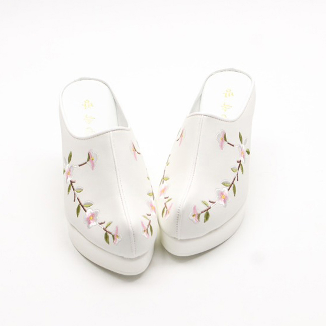 화랑 국산 매화무늬 자수 한복화 슬리퍼 7cm 대표이미지 섬네일
