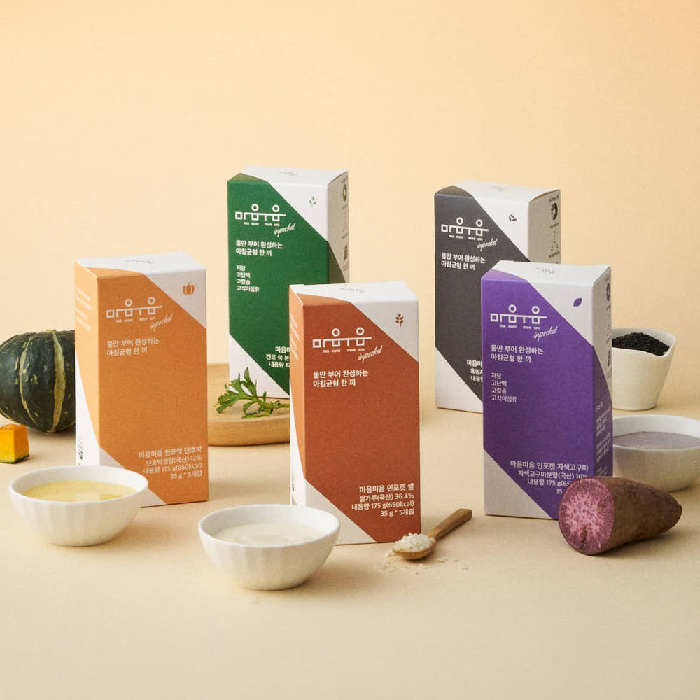 영양균형미음 마음미음 5종SET (쌀,쑥,자색고구마,흑임자,단호박)