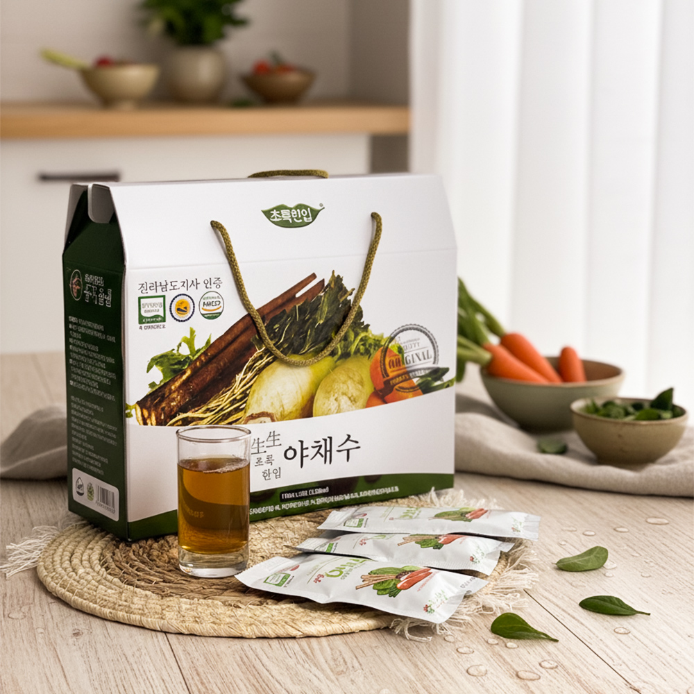 [초록한입] 국내산 유기농 생생야채수 110ml x 30포