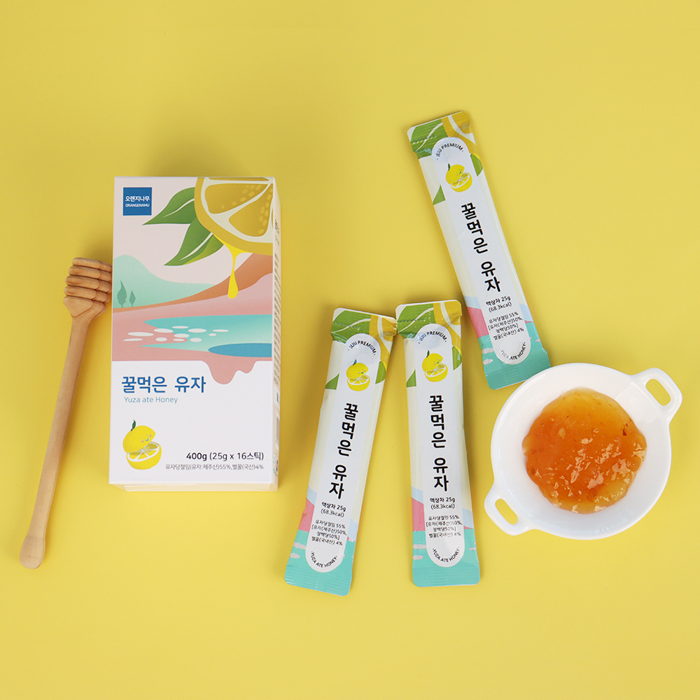 제주 꿀 유자차 스틱 16개입 400g 꿀먹은 유자