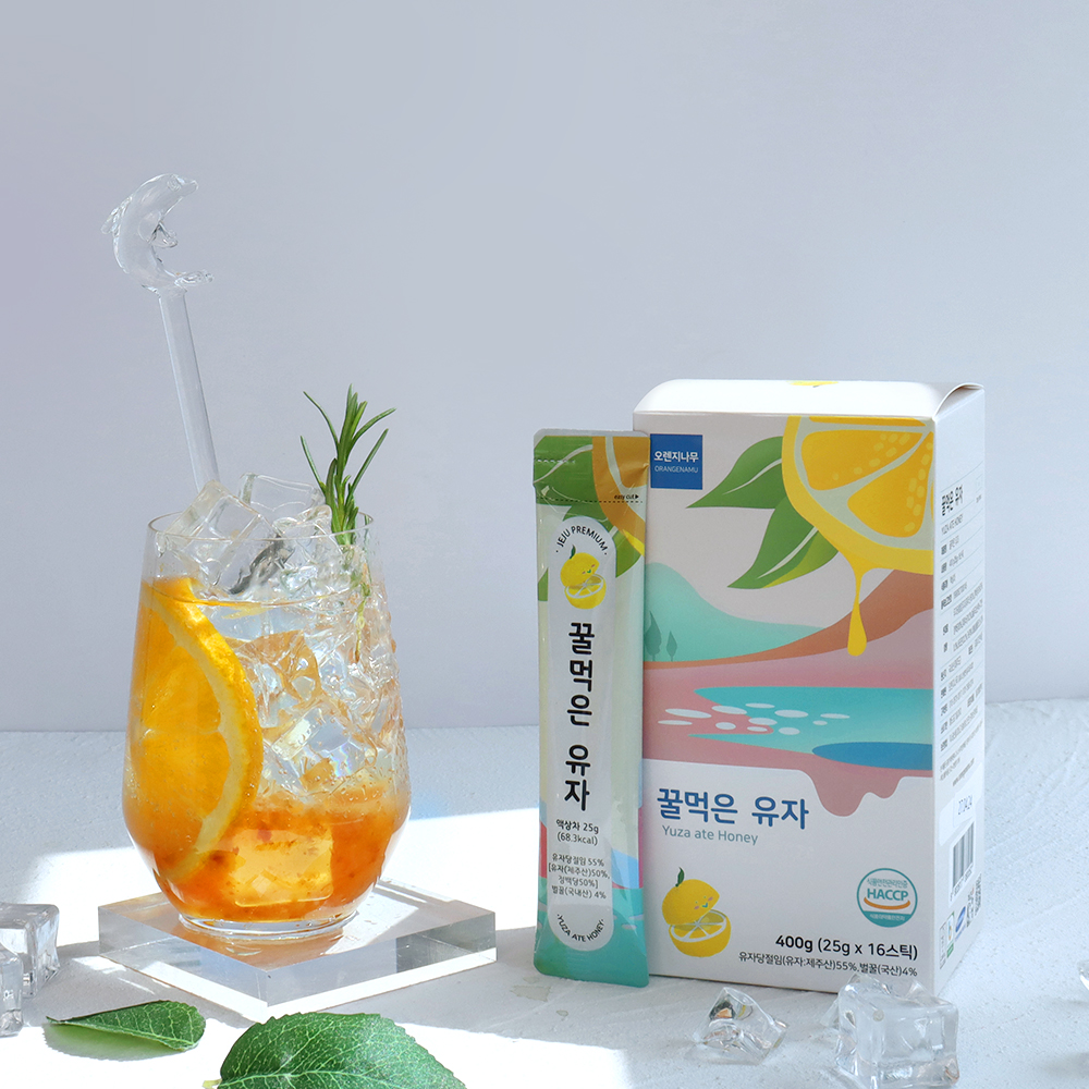 제주 꿀 유자차 스틱 16개입 400g 꿀먹은 유자