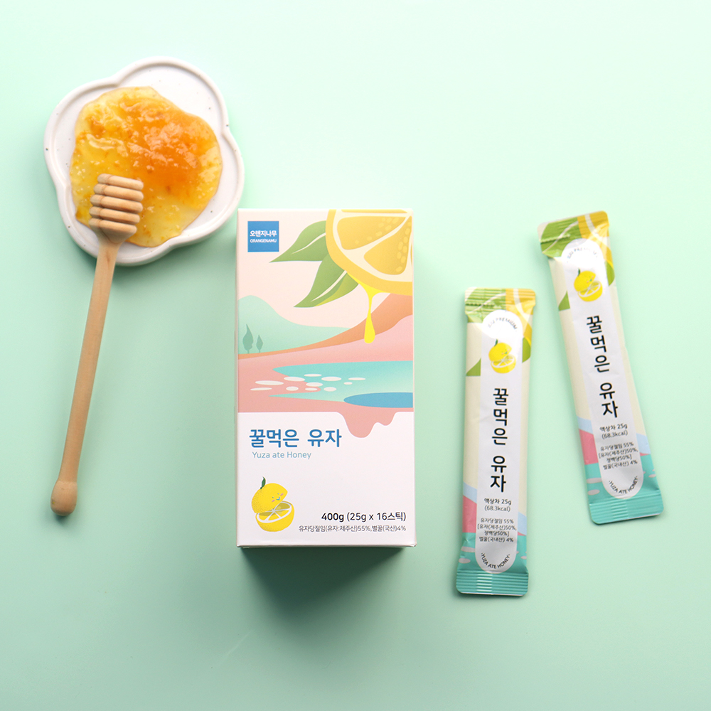 제주 꿀 유자차 스틱 16개입 400g 꿀먹은 유자